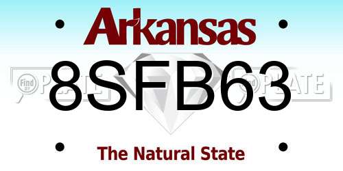 8SFB63 Arkansas License Plate