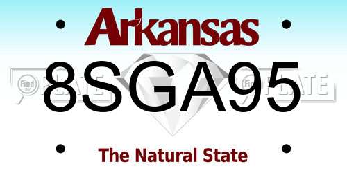 8SGA95 Arkansas License Plate