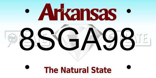 8SGA98 Arkansas License Plate