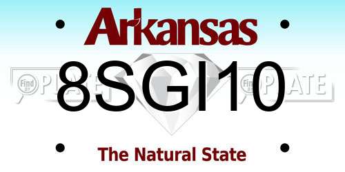 8SGI10 Arkansas License Plate