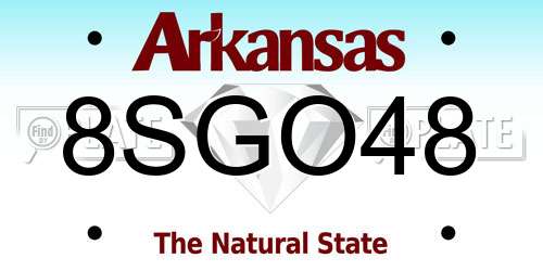 8SGO48 Arkansas License Plate