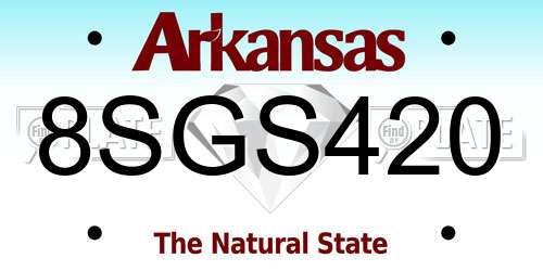 8SGS420 Arkansas License Plate