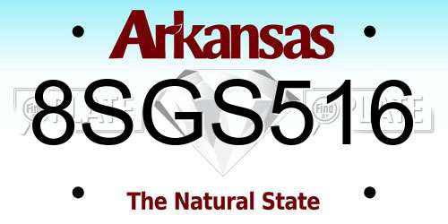 8SGS516 Arkansas License Plate