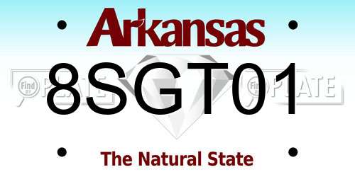 8SGT01 Arkansas License Plate