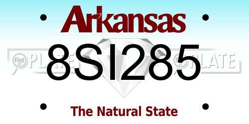 8SI285 Arkansas License Plate