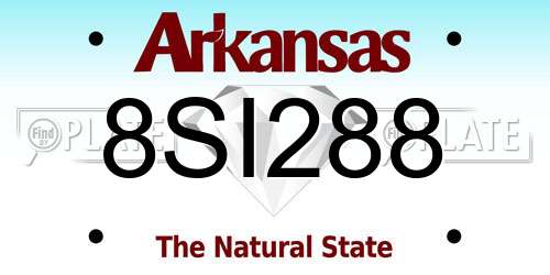 8SI288 Arkansas License Plate