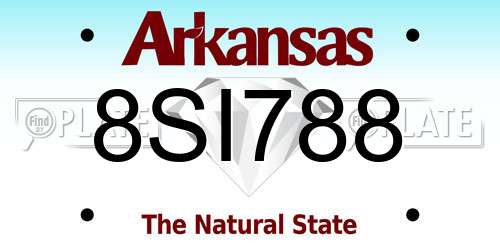 8SI788 Arkansas License Plate