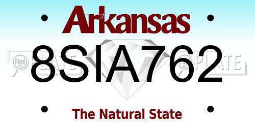 8SIA762 Arkansas License Plate