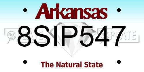 8SIP547 Arkansas License Plate