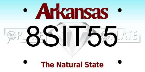 8SIT55 Arkansas License Plate