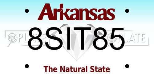 8SIT85 Arkansas License Plate