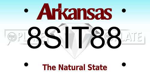 8SIT88 Arkansas License Plate