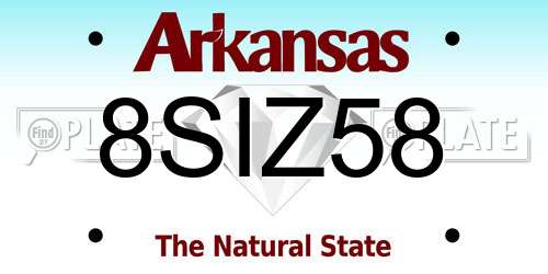 8SIZ58 Arkansas License Plate