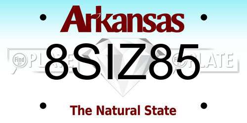 8SIZ85 Arkansas License Plate