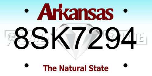 8SK7294 Arkansas License Plate