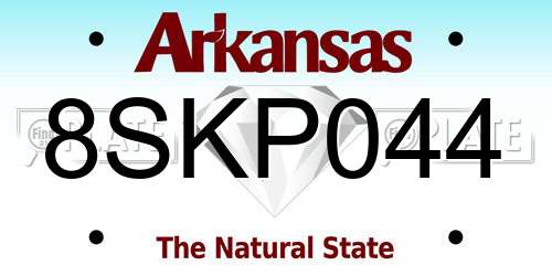 8SKP044 Arkansas License Plate