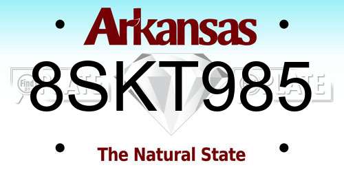 8SKT985 Arkansas License Plate