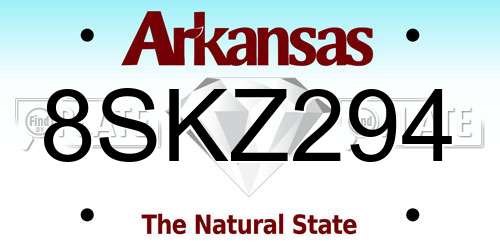 8SKZ294 Arkansas License Plate
