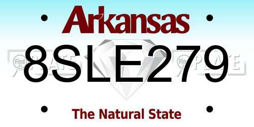 8SLE279 Arkansas License Plate