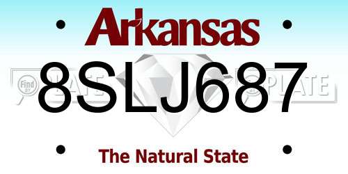 8SLJ687 Arkansas License Plate