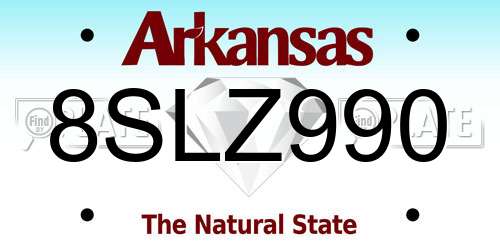 8SLZ990 Arkansas License Plate