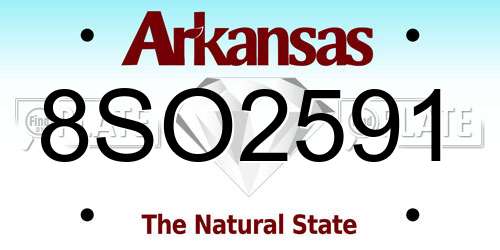 8SO2591 Arkansas License Plate