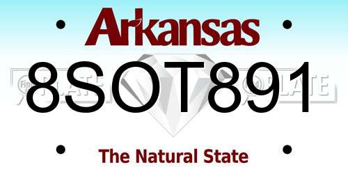 8SOT891 Arkansas License Plate