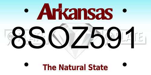 8SOZ591 Arkansas License Plate
