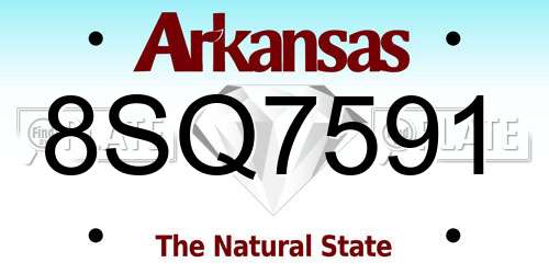 8SQ7591 Arkansas License Plate