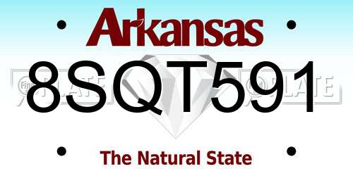 8SQT591 Arkansas License Plate