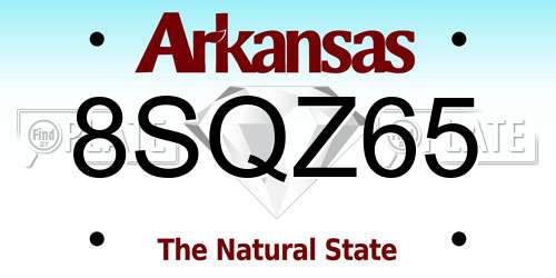 8SQZ65 Arkansas License Plate