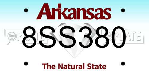 8SS380 Arkansas License Plate