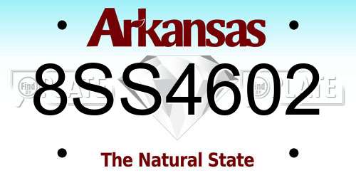 8SS4602 Arkansas License Plate