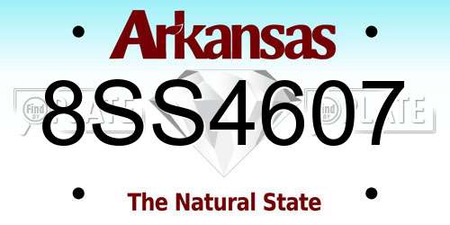 8SS4607 Arkansas License Plate