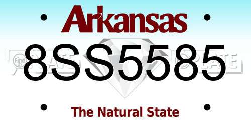 8SS5585 Arkansas License Plate