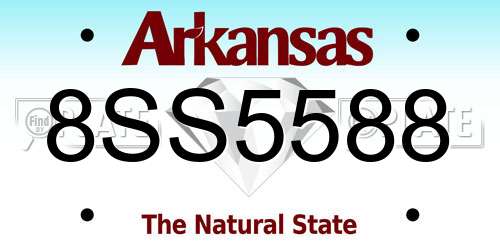 8SS5588 Arkansas License Plate