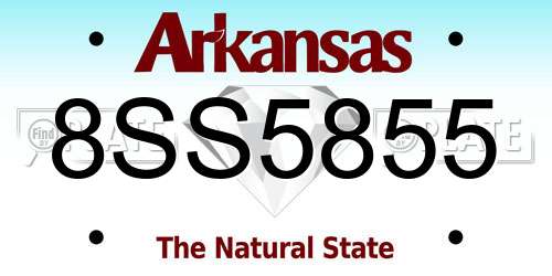 8SS5855 Arkansas License Plate