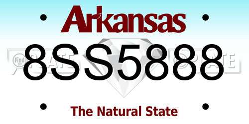 8SS5888 Arkansas License Plate