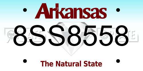 8SS8558 Arkansas License Plate