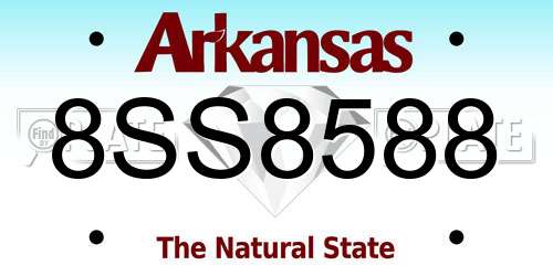 8SS8588 Arkansas License Plate