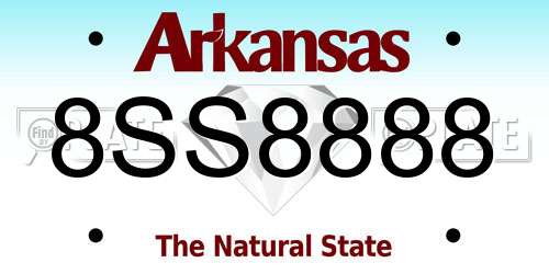 8SS8888 Arkansas License Plate