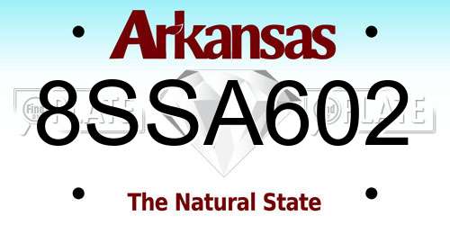 8SSA602 Arkansas License Plate