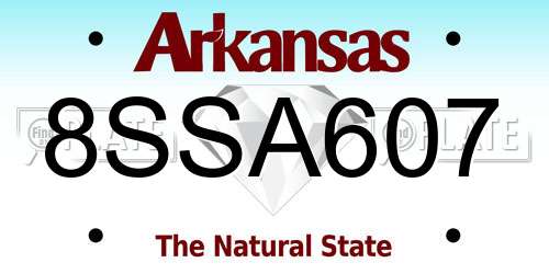 8SSA607 Arkansas License Plate