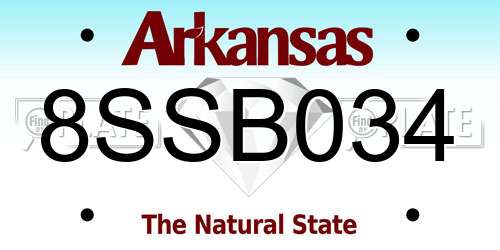 8SSB034 Arkansas License Plate