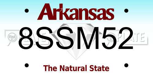 8SSM52 Arkansas License Plate