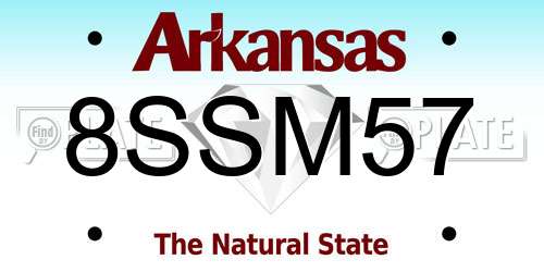 8SSM57 Arkansas License Plate