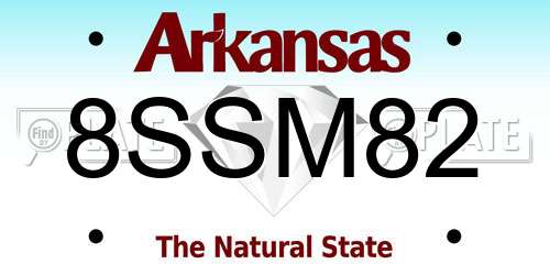 8SSM82 Arkansas License Plate