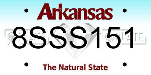 8SSS151 Arkansas License Plate
