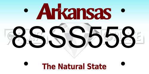 8SSS558 Arkansas License Plate