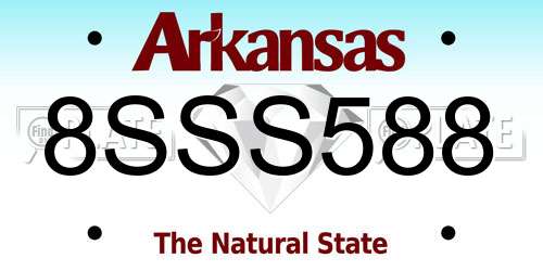8SSS588 Arkansas License Plate